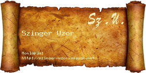 Szinger Uzor névjegykártya